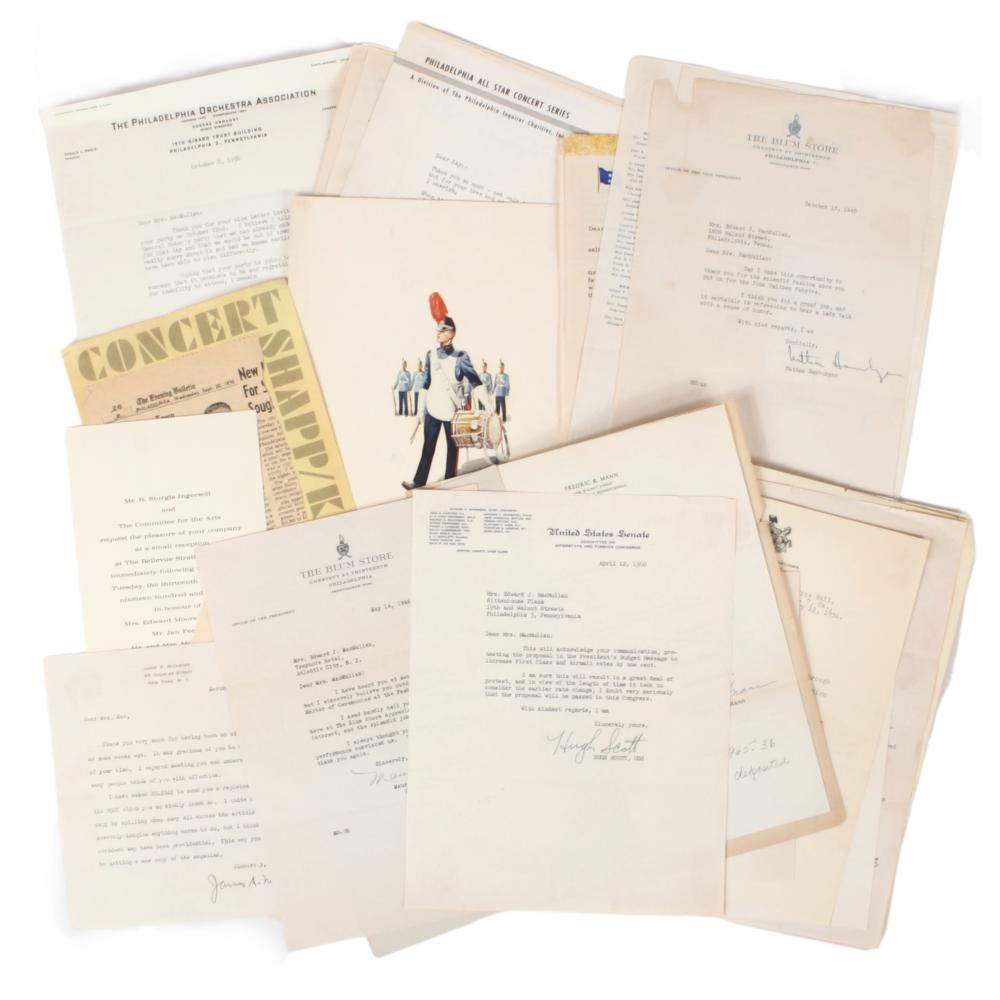 Appraisal: PHILADELPHIA PHILANTHROPIC S S EPHEMERA INCLUDING LETTERS FROM AUTHOR JAMES