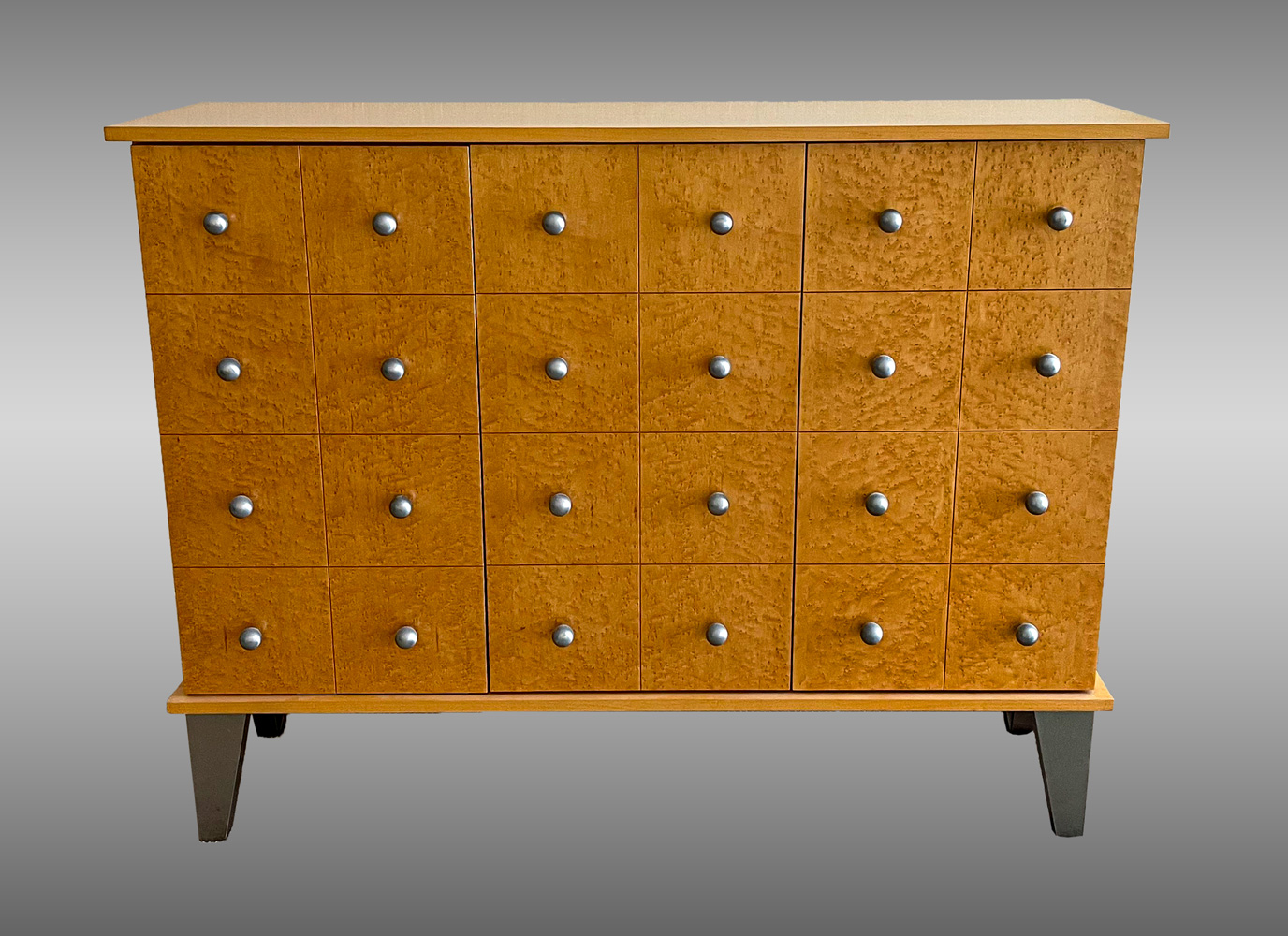 Appraisal: MODERN DOOR FAUX DRAWER SIDEBOARD Having faux drawers with birdseye