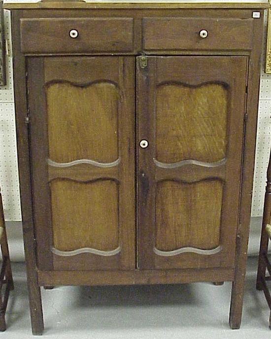 Appraisal: Pine pie safe with two top drawers above two paneled