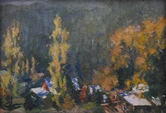 Appraisal: Nora Gurdon - Autumn Vista Dandenong oil on board signed