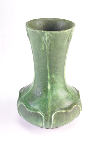 Appraisal: GRUEBY Bulbous vase with full-height buds alternating with short rounded