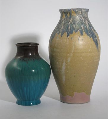 Appraisal: A large Upchurch Pottery vase shouldered form with running blue