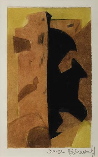 Appraisal: SERGE POLIAKOFF Composition Orange Rouge et Noire Color aquatint -