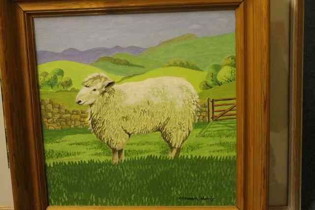 Appraisal: Elizabeth Morris British th Century Sheep amongst green fields signed