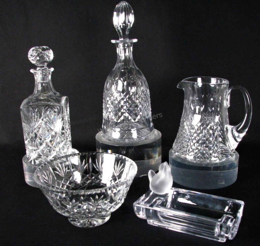 Appraisal: Group of crystal five pieces including Sevres ashtray with frosted