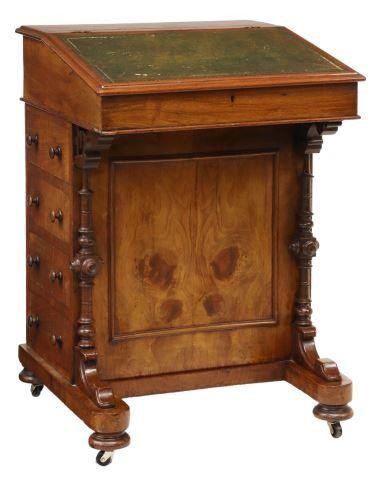 Appraisal: English Victorian walnut Davenport desk th c slant front with