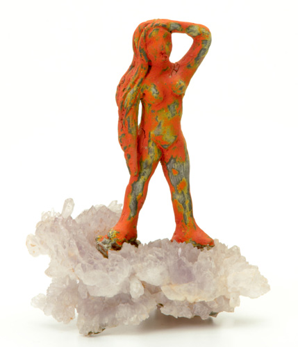 Appraisal: BEATRICE WOOD Sculpture of a nude covered in uranium glaze