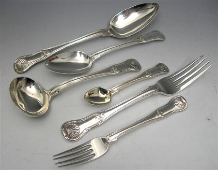 Appraisal: A collection of George IV Hourglass pattern flatware George Piercy