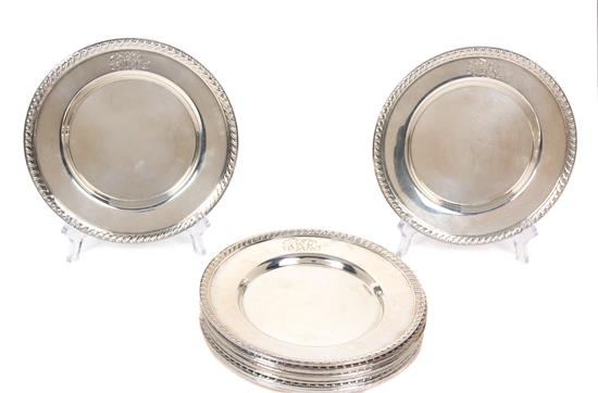 Appraisal: Sale Lot Twelve American Silver Side Plates having gadrooned borders