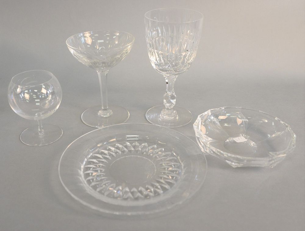 Appraisal: Val St Lambert glassware pieces all signed SL including set