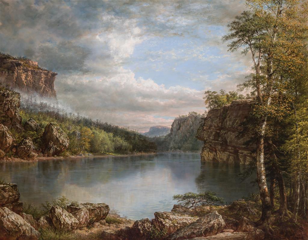 Appraisal: DANIEL HUNTINGTON American - Landscape Lake Mohonk oil on canvas