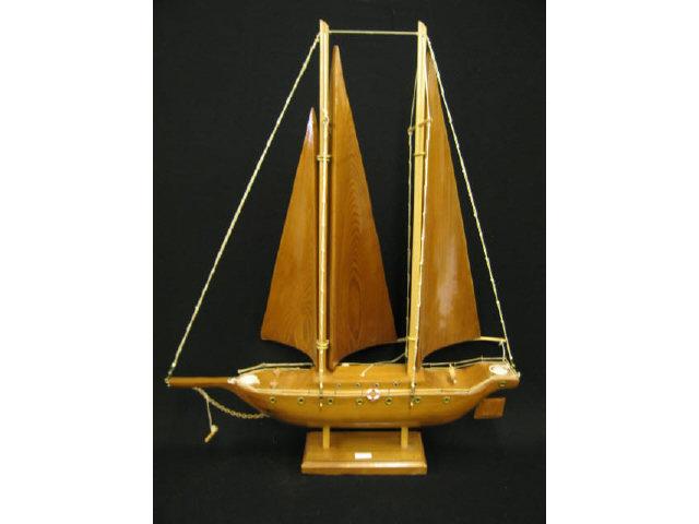 Appraisal: Handmade Wooden Sailing Ship Model tall long