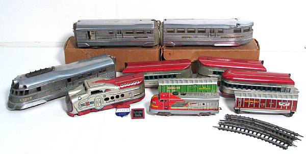 Appraisal: Train grouping Lot includes a partially boxed American Flyer Deco