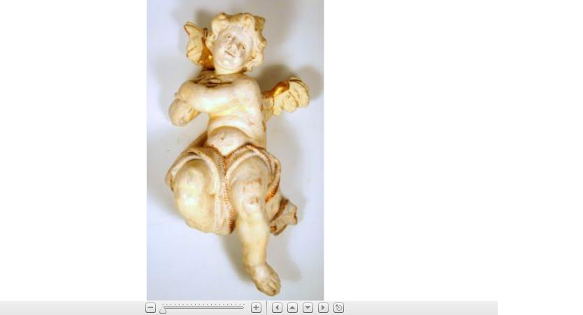 Appraisal: Continental carved painted and parcel gilt putto th century