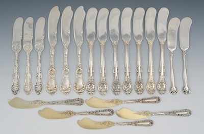 Appraisal: A Collection of Sterling Silver Butter Knives in Various Patterns