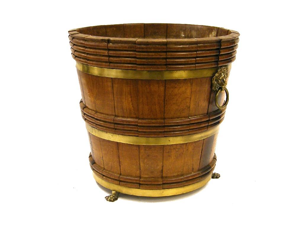 Appraisal: Small wine cooler in the form of a brass bound