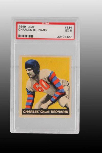 Appraisal: Leaf Chuck Bednarik Football Card Description Chuck Bednarik PSA graded