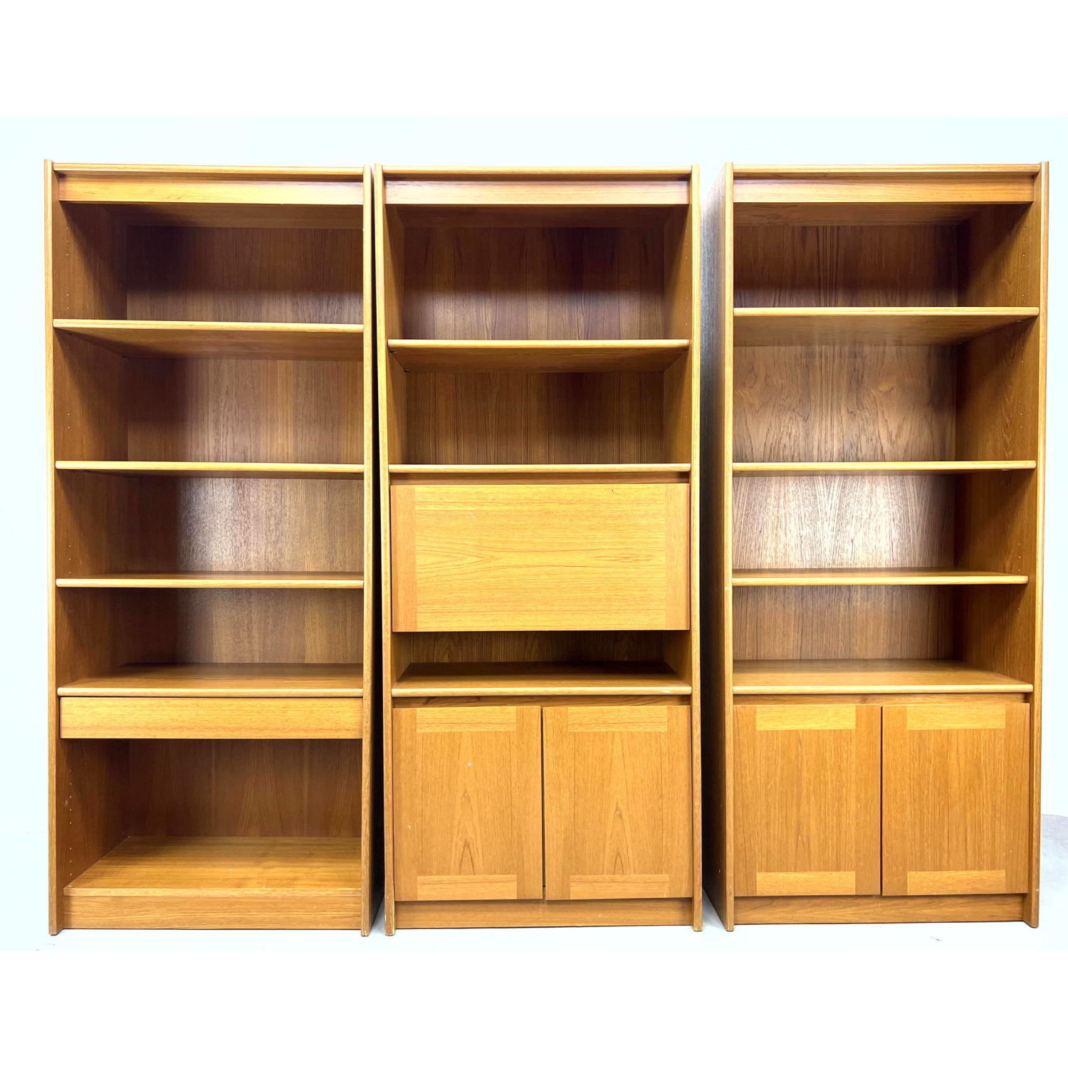 Appraisal: pc HAPPY VIKING Danish Teak Modern Shelf Units Three Tall