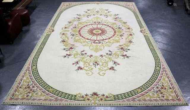 Appraisal: Large Aubusson Style Carpet Hooked or chain stitch style Custom