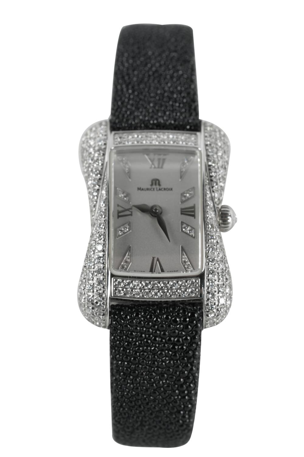 Appraisal: MAURICE LACROIX STAINLESS STEEL DIAMOND WATCHthe dial signed 'Maurice Lacroix'