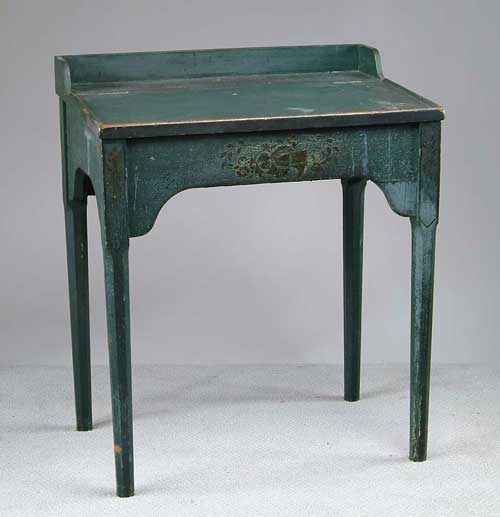 Appraisal: PAINTED LIFT TOP SCHOOL DESK Pine desk has three quarter