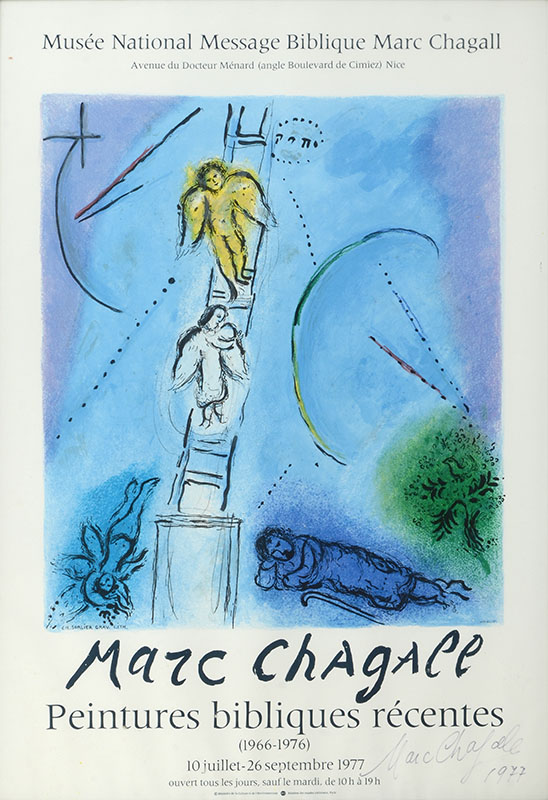 Appraisal: SIGNED MARC CHAGALL EXHIBITION POSTER For the Musee Nationale Message