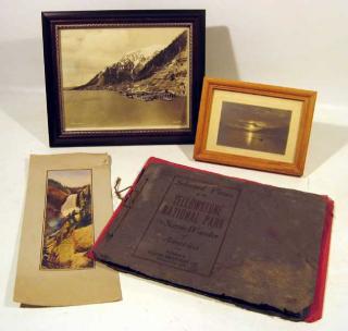 Appraisal: Pcs Antique Yellowstone TRAVEL RELATED PHOTOGRAPHS EPHEMERA Alaska Souvenir Book