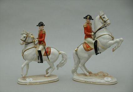 Appraisal: Two Porcelain Figures on Horseback