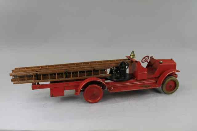 Appraisal: KELMET AERIAL FIRE TRUCK C 's pressed steel painted in