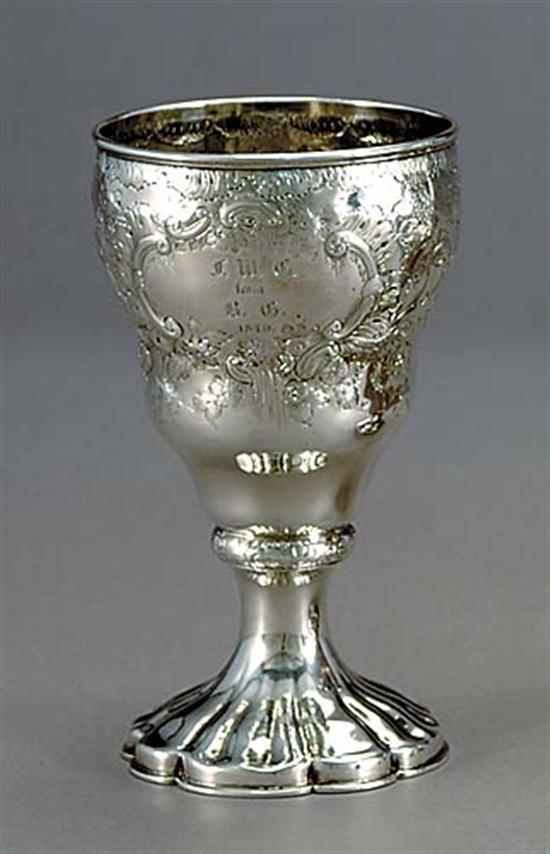 Appraisal: American coin silver goblet Lincoln Foss Boston MA circa bombe