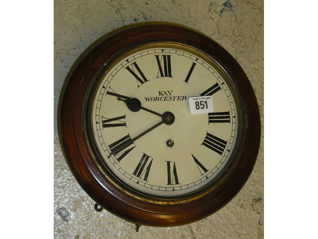 Appraisal: Mahogany wall dial signed Kay Worcester within a turned surround