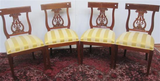 Appraisal: SET OF FOUR SIDE CHAIRS Regency style mahogany with carved