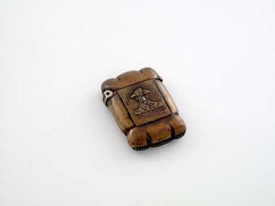 Appraisal: An early th century copper commemorative vesta case stamped with