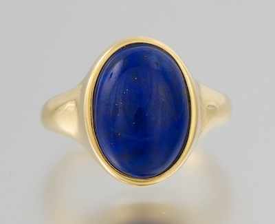 Appraisal: A Ladies' Lapis Lazuli Ring k yellow gold ring featuring