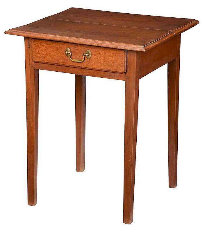 Appraisal: Southern Hepplewhite Walnut One Drawer Table early th century top