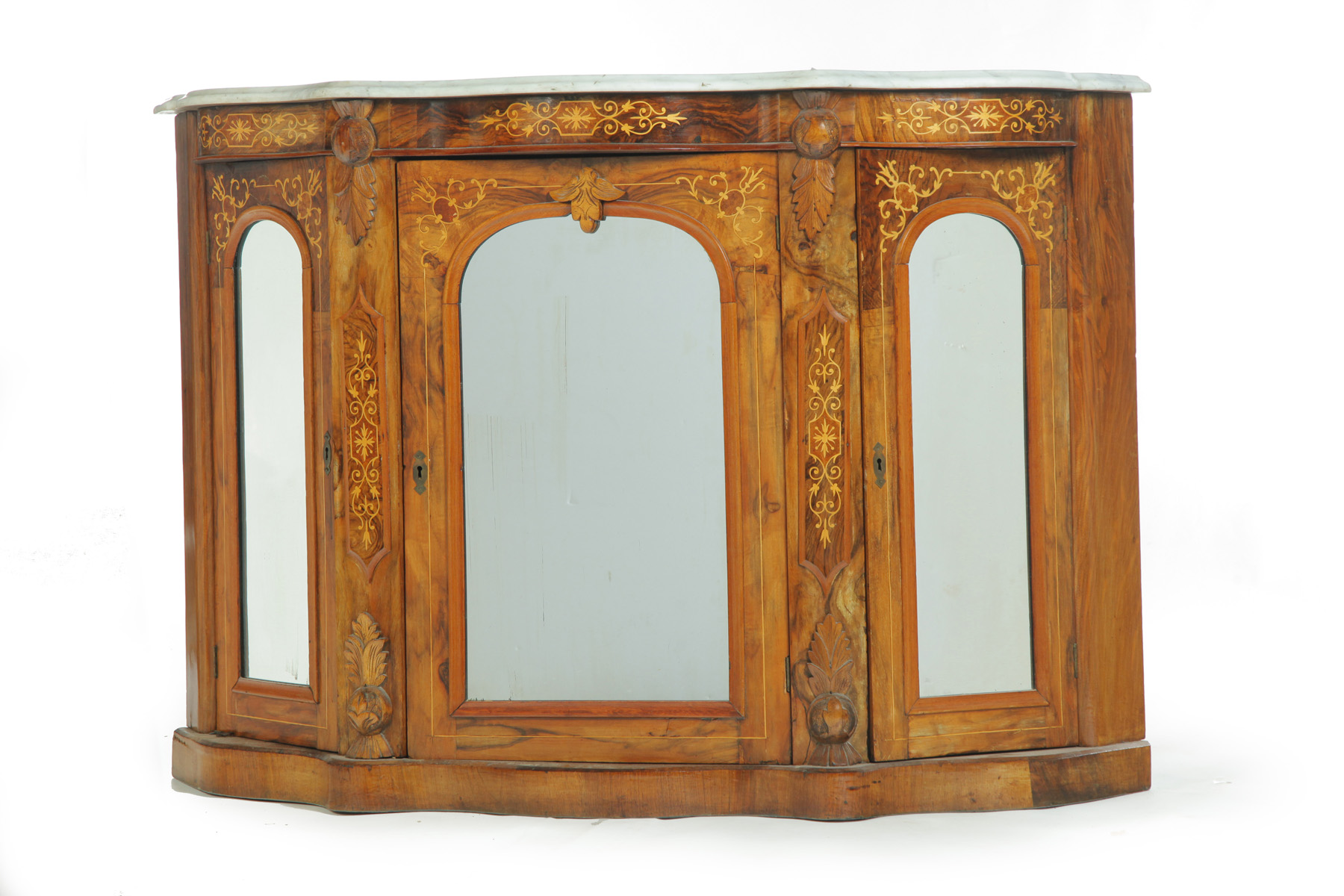 Appraisal: MARBLE TOP INLAID CONSOLE TABLE England nd half- th century