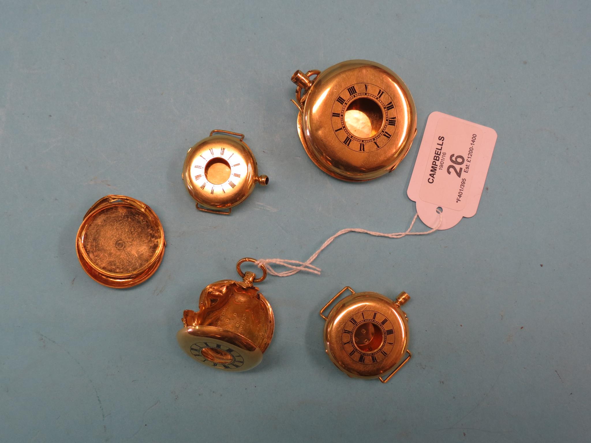 Appraisal: ct gold pocket watch cases total grams gross total