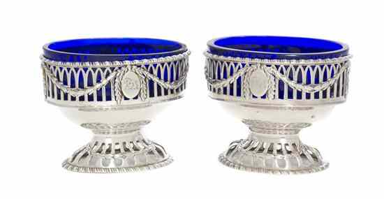 Appraisal: A Pair of George III Silver Salt Cellars Robert Hennell