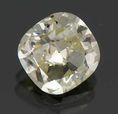 Appraisal: An Unmounted ct Cushion Cut Diamond Estimated color M clarity