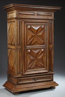 Appraisal: French Louis XIII Style Carved Walnut Armoire t French Louis