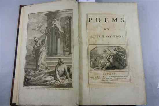 Appraisal: PRIOR M POEMS ON SEVERAL OCCASIONS frontis later calf with