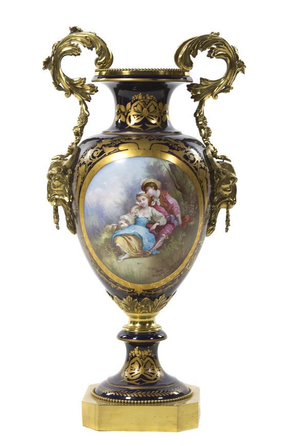 Appraisal: Sale Lot A Sevres Style Gilt Bronze Mounted Porcelain Urn