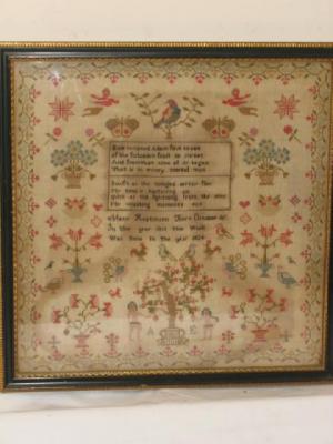 Appraisal: A VICTORIAN NEEDLEWORK SAMPLER by Mary Hopkinson dated with tract