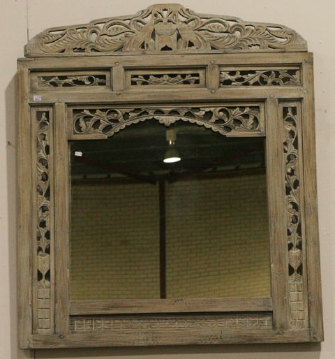 Appraisal: A painted carved mirror cm x cm