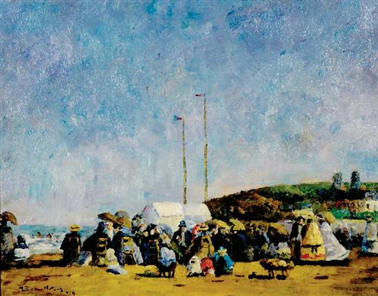 Appraisal: Eugene Louis Boudin school of French - NORMANDY BEACH SCENE