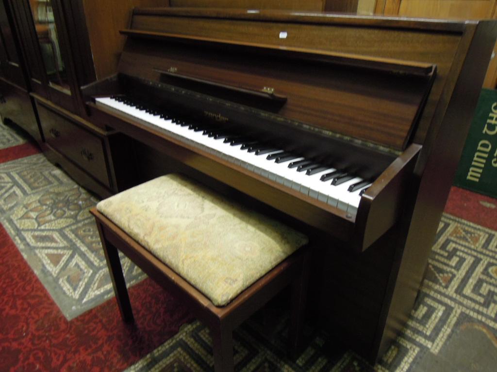 Appraisal: A Zender modern upright iron framed and over strung piano