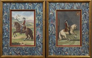 Appraisal: German School Pair of Equestrian Prints th c German School