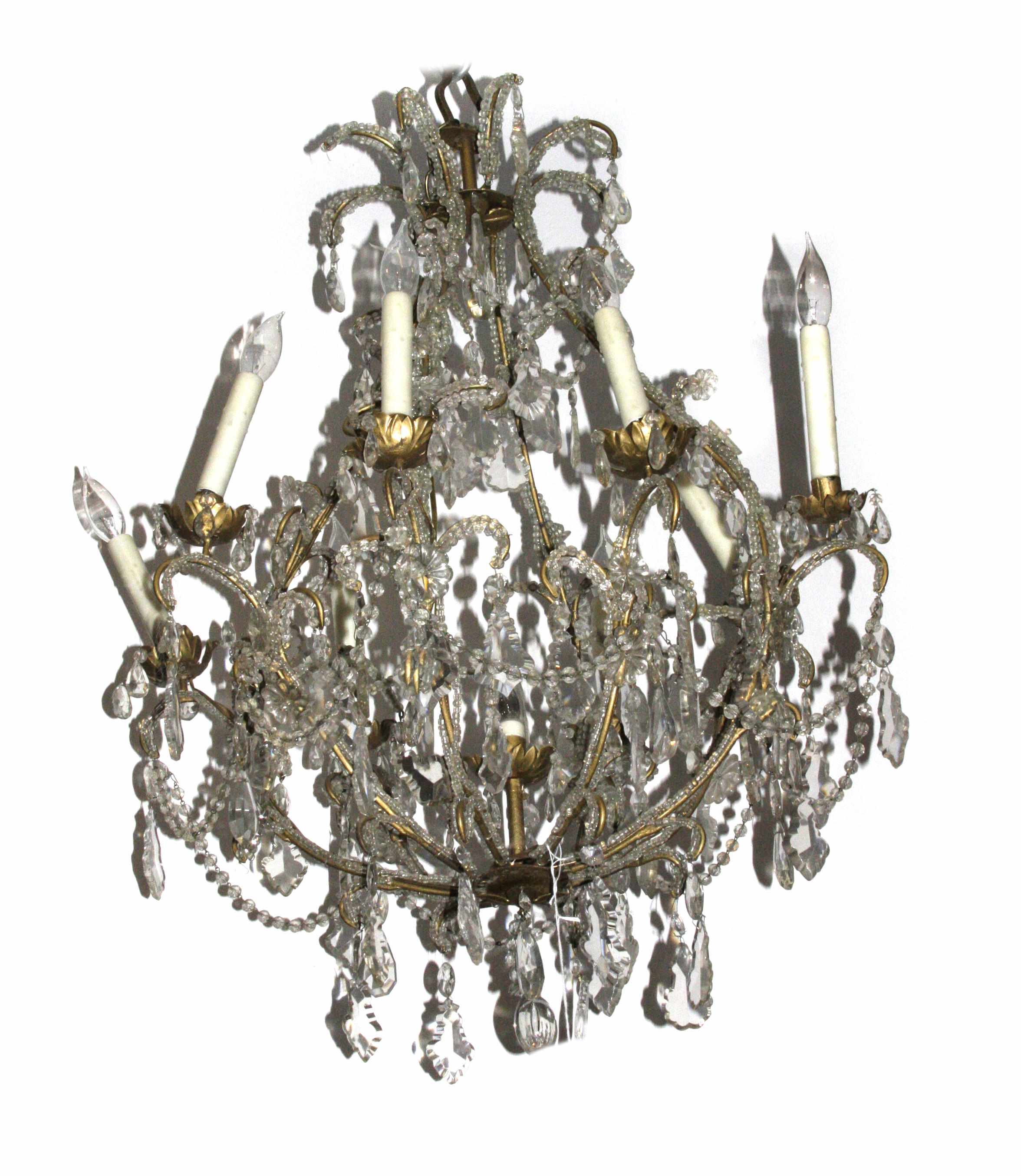 Appraisal: A Louis XVI style nine light glass chandelier height in