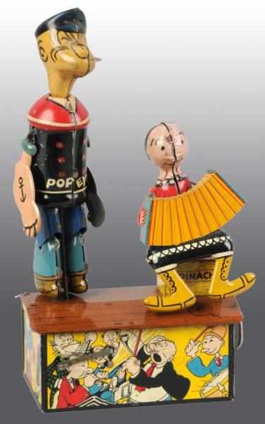 Appraisal: Tin Litho Marx Popeye Olive Oyl Roof Jigger Toy Description