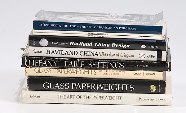 Appraisal: BOOKS ON CHINA AND PAPERWEIGHTS reference books total includes on